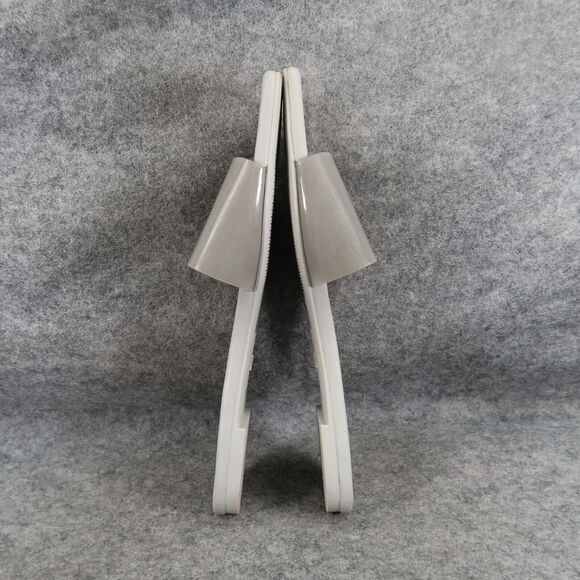 Stuart Weitzman Shoes Womens 8 Sandal Slides Jelly Flat Square Toe Grey Summer - Picture 9 of 13